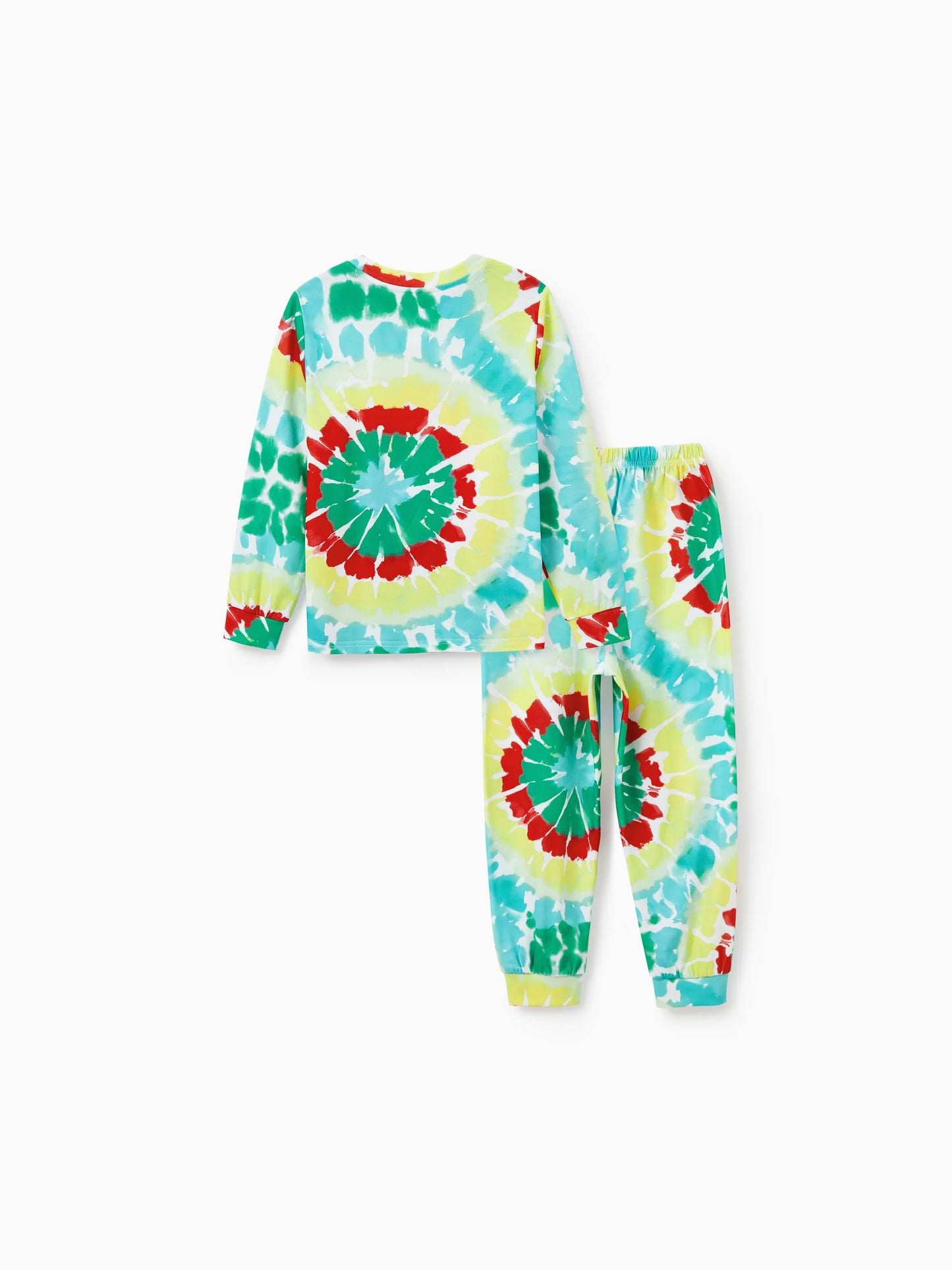 Christmas Matching Family Pajamas Set Colorful Christmas Tree Print PJS with Christmas Socks Multi-color