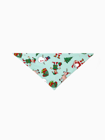 Christmas Matching Family Pajamas Set Reindeer Christmas-themed Print PJS with Christmas Socks Pale Green