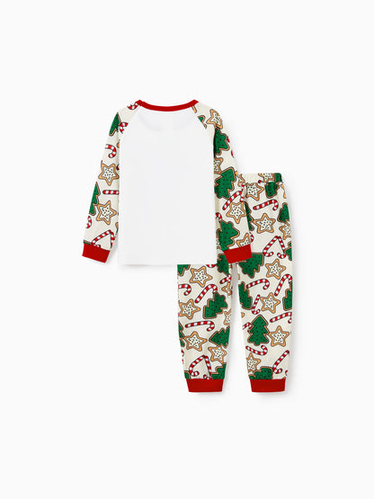 Christmas Matching Family Pajamas Set Christmas Tree Print Red and Apricot PJS with Christmas Socks Apricot
