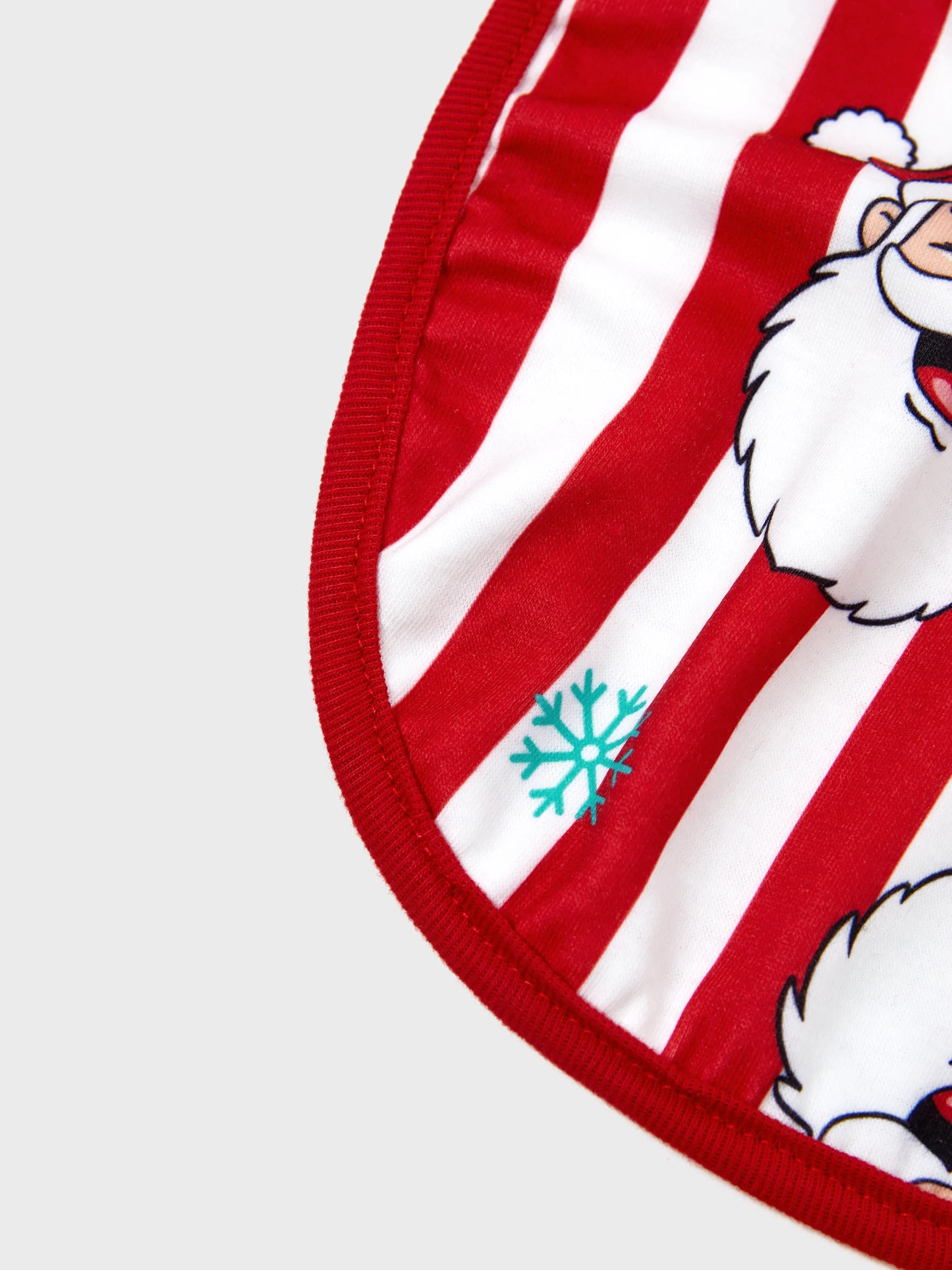 Conjunto de Pijamas de Natal em Conjunto para a Família - Pai Natal e Flocos de Neve em Riscas Vermelhas