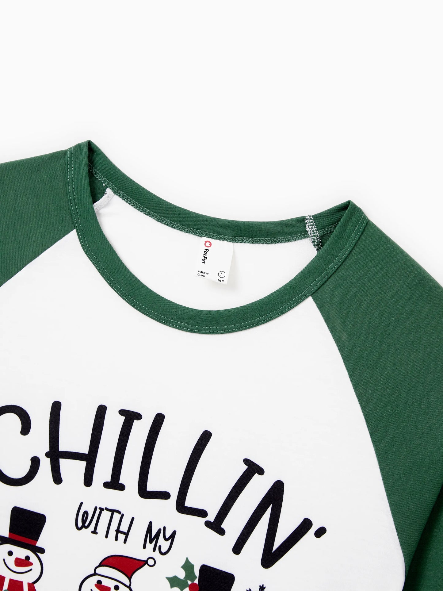 Christmas Matching Family Pajamas Set Christmas Snowman Print PJS with Christmas Socks Mint Green