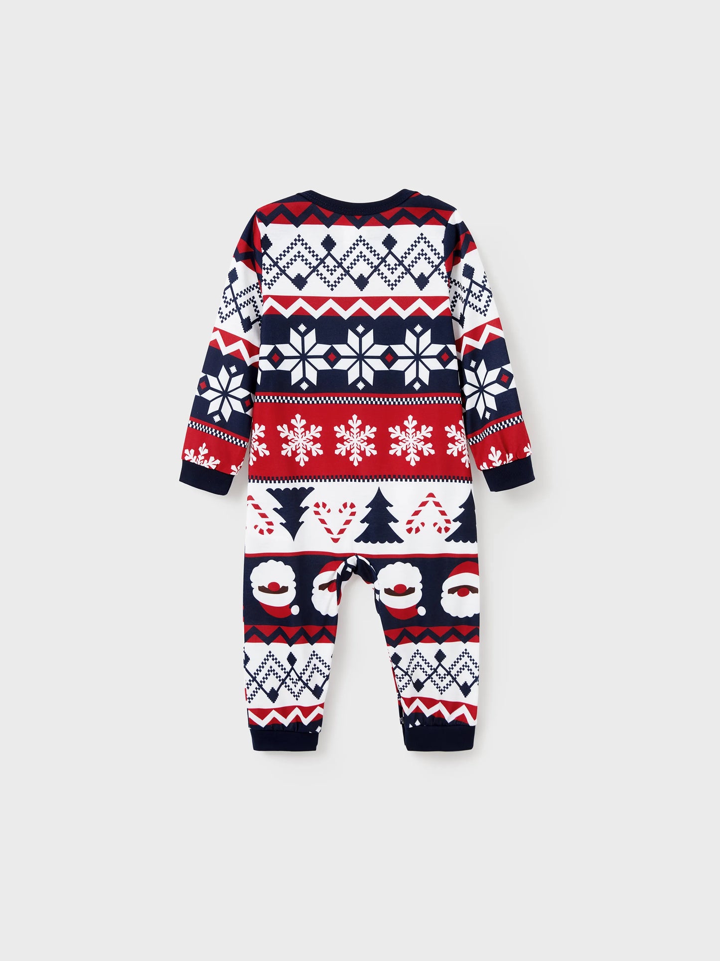 Christmas Matching Family Pajamas Set Glow In The Dark Santa Claus Print PJS with Christmas Socks Deep Blue