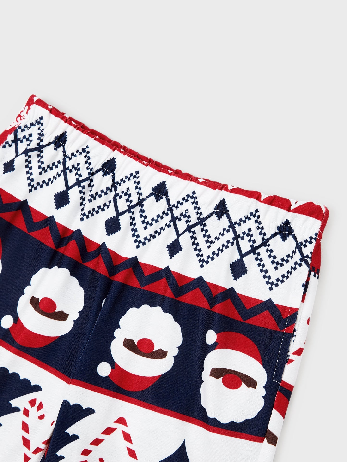 Christmas Matching Family Pajamas Set Glow In The Dark Santa Claus Print PJS with Christmas Socks Deep Blue