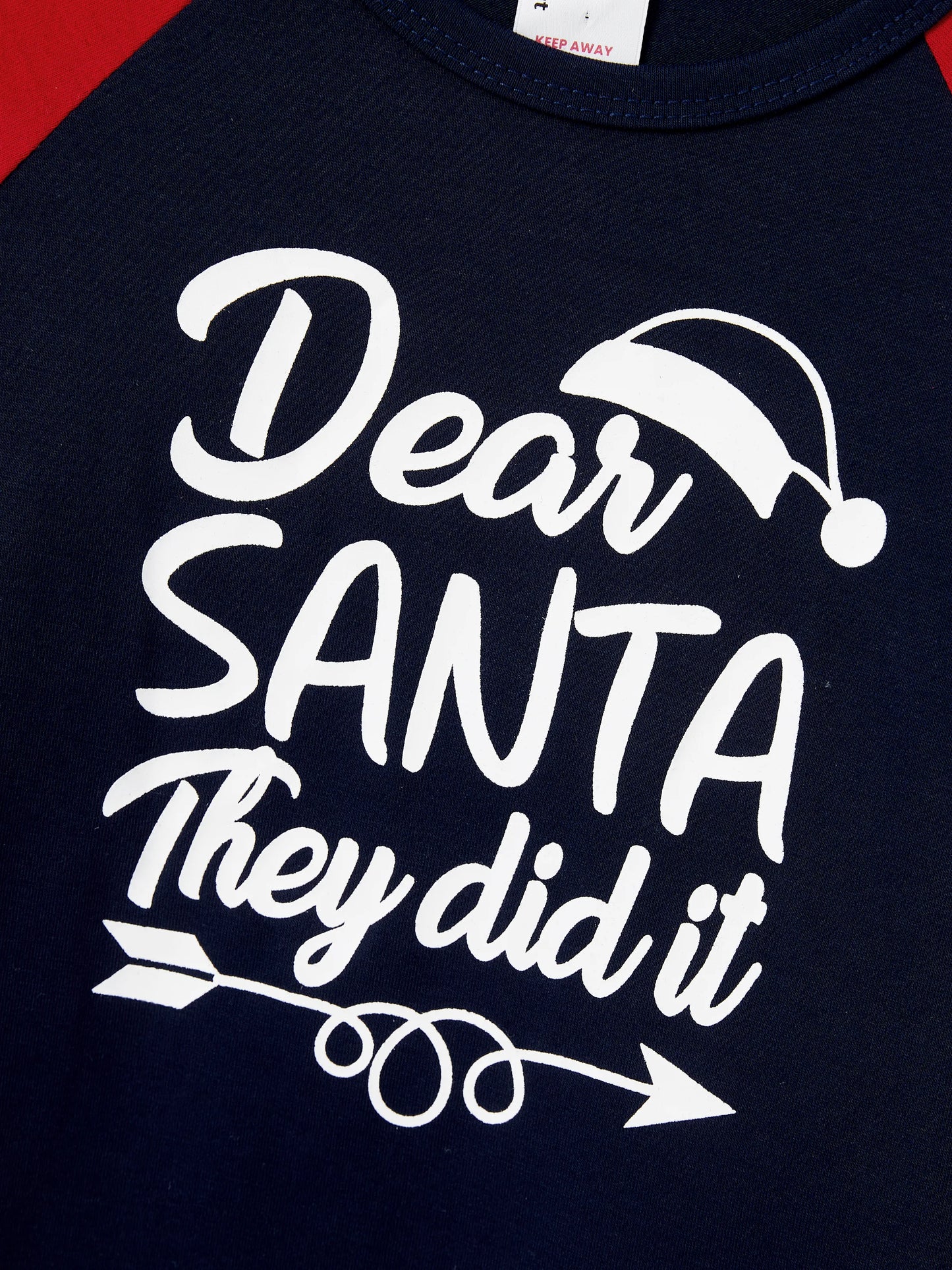 Christmas Matching Family Pajamas Set Glow In The Dark Santa Claus Print PJS with Christmas Socks Deep Blue