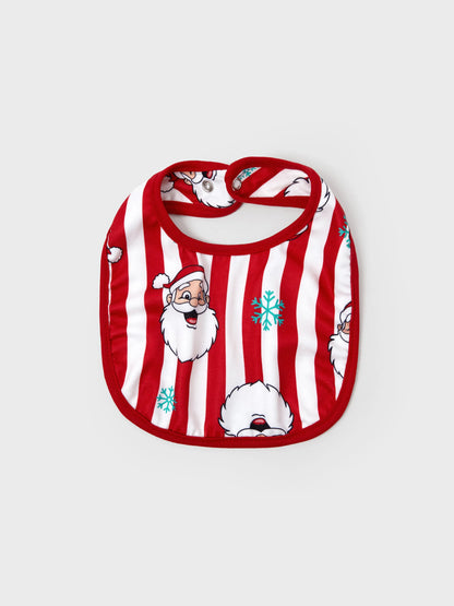 Conjunto de Pijamas de Natal em Conjunto para a Família - Pai Natal e Flocos de Neve em Riscas Vermelhas