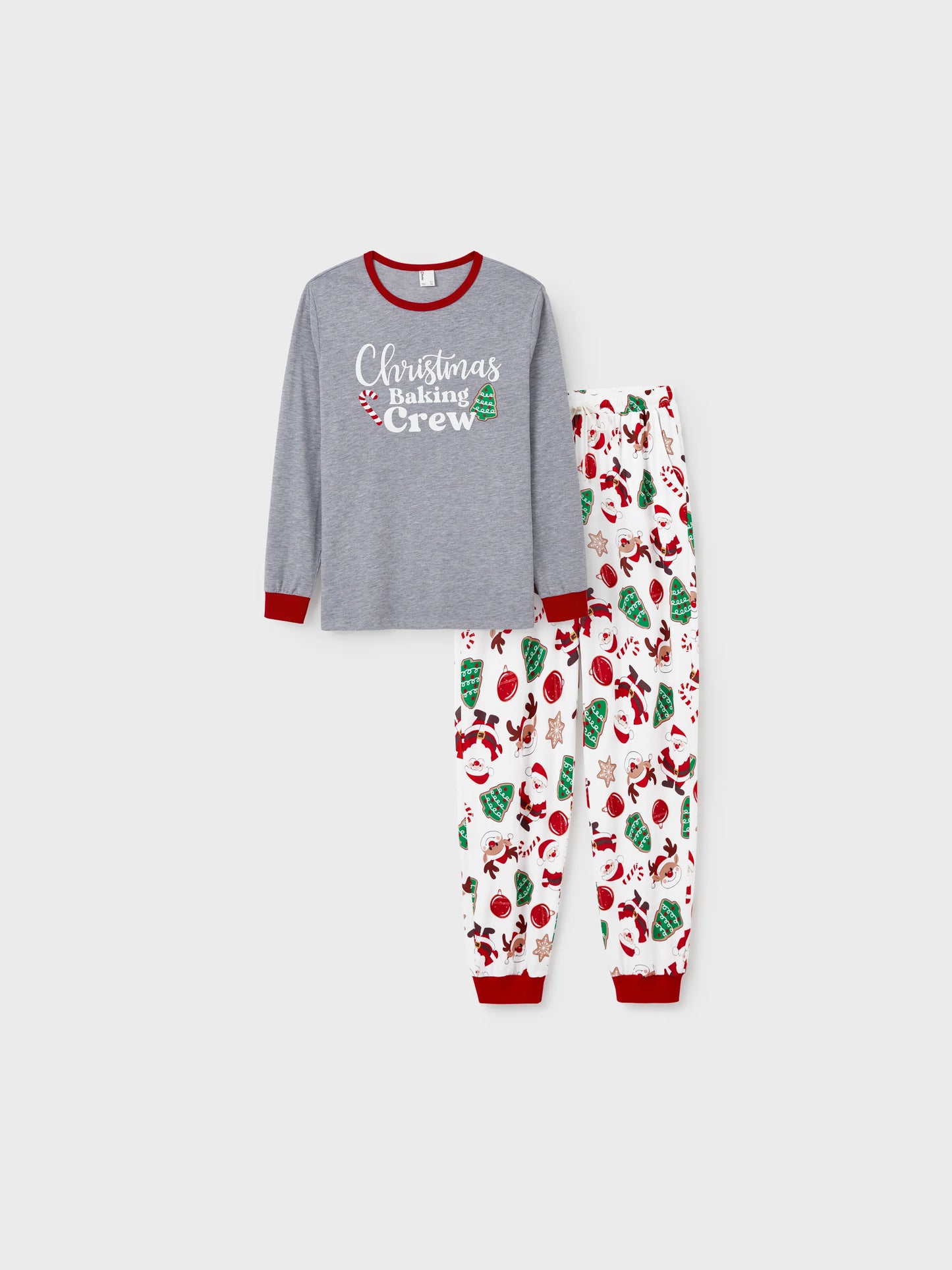 Christmas Matching Family Pajamas Set Glow In The Dark Santa Claus Christmas-themed Print PJS with Christmas Socks Color block