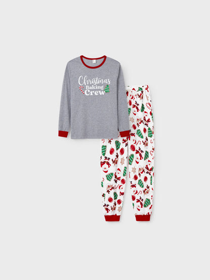 Christmas Matching Family Pajamas Set Glow In The Dark Santa Claus Christmas-themed Print PJS with Christmas Socks Color block