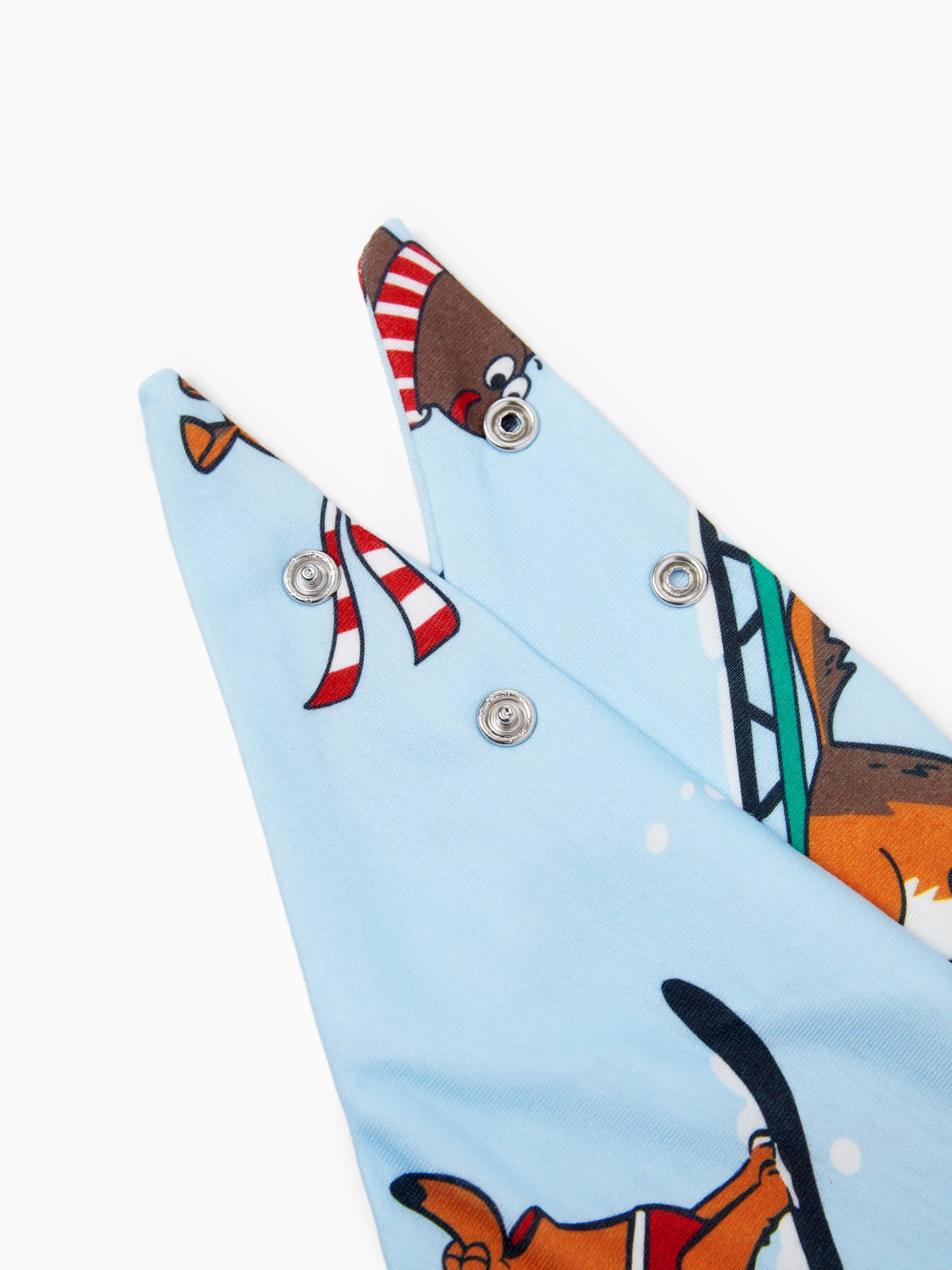 Christmas Matching Family Pajamas Set Sled Dogs Print PJS with Christmas Socks Blue