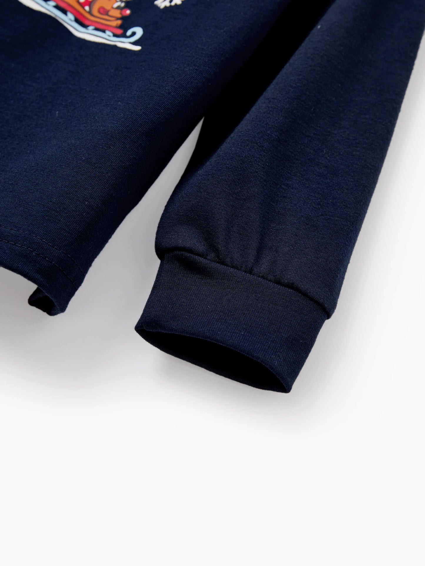 Christmas Matching Family Pajamas Set Sled Dogs Print PJS with Christmas Socks Blue