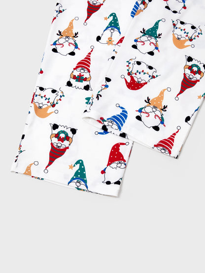 Christmas Matching Family Pajamas Set Christmas Gnome Print PJS with Christmas Socks Red