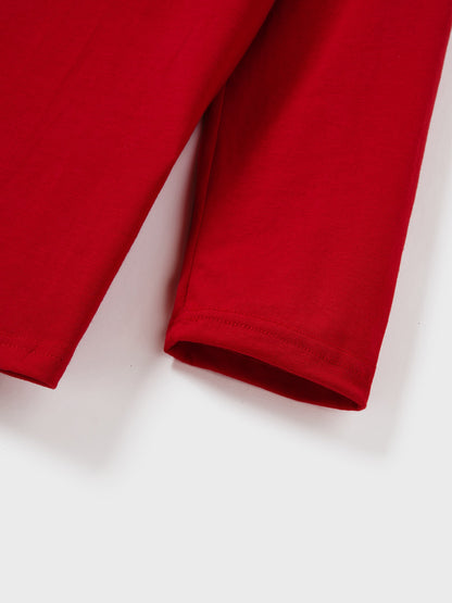 Christmas Matching Family Pajamas Set Christmas Gnome Print PJS with Christmas Socks Red