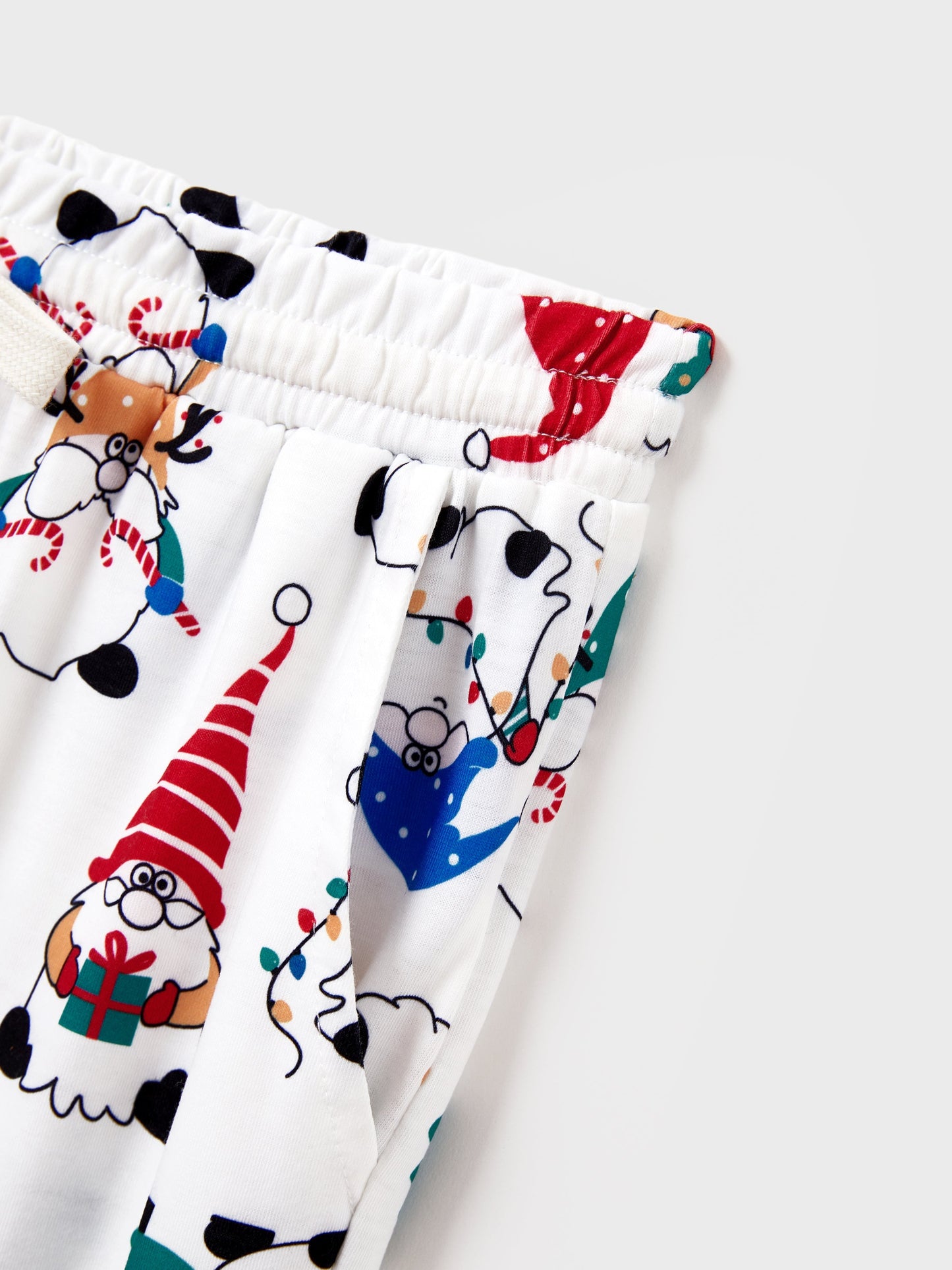 Christmas Matching Family Pajamas Set Christmas Gnome Print PJS with Christmas Socks Red