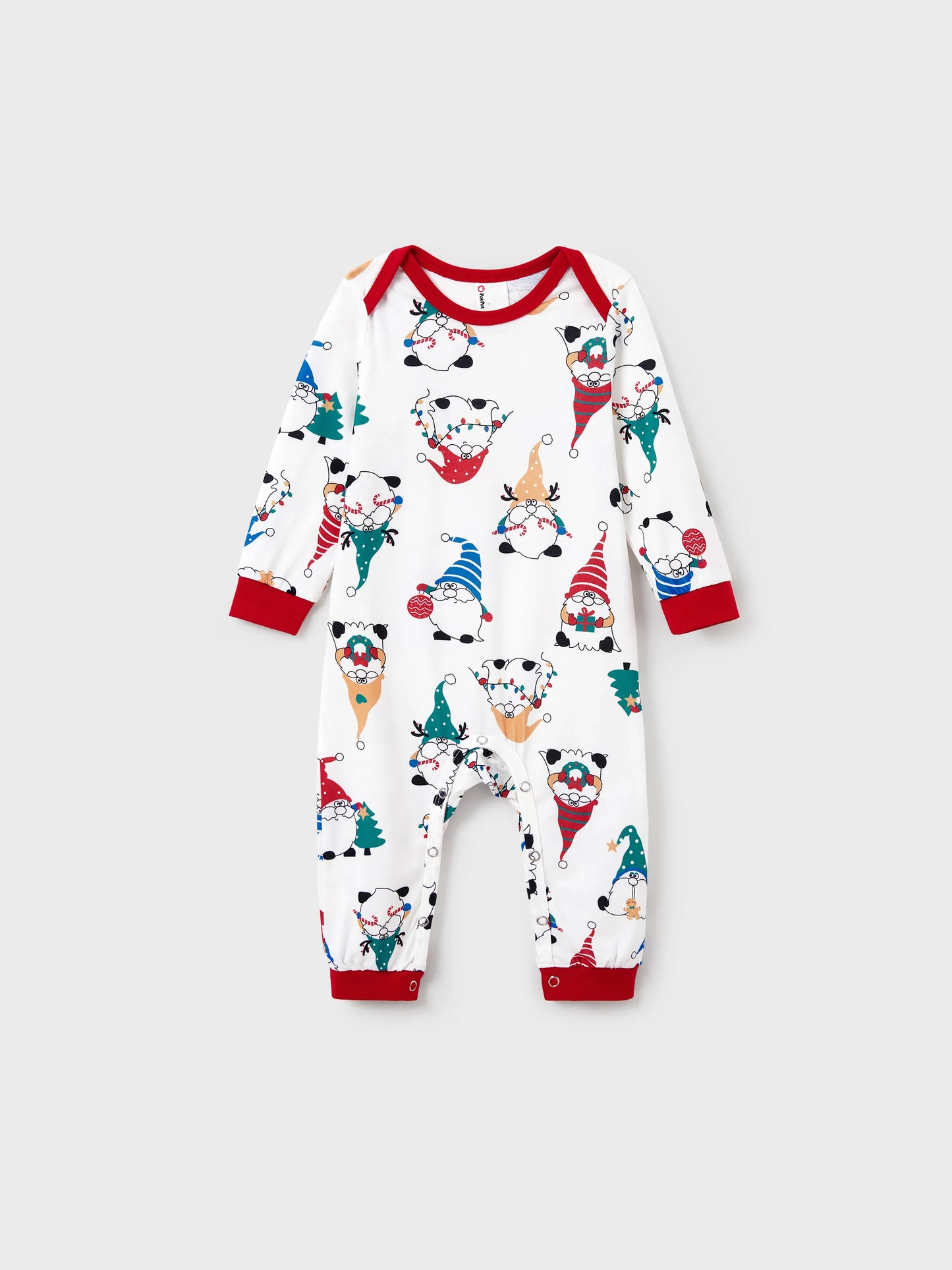 Christmas Matching Family Pajamas Set Christmas Gnome Print PJS with Christmas Socks Red