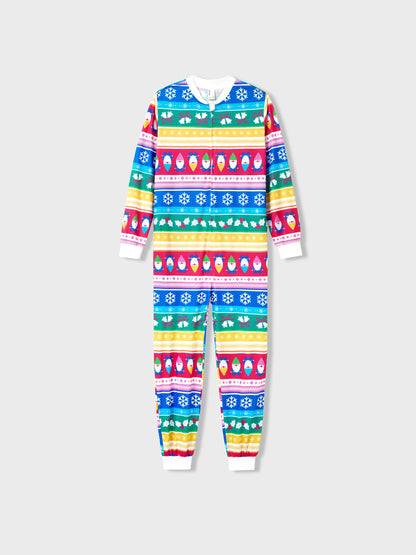 Christmas Matching Family Pajamas Set Christmas Gnome Striped PJS with Christmas Socks Multi-color