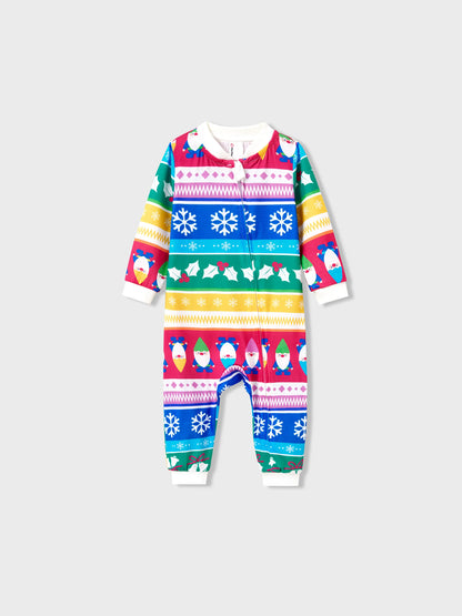 Christmas Matching Family Pajamas Set Christmas Gnome Striped PJS with Christmas Socks Multi-color