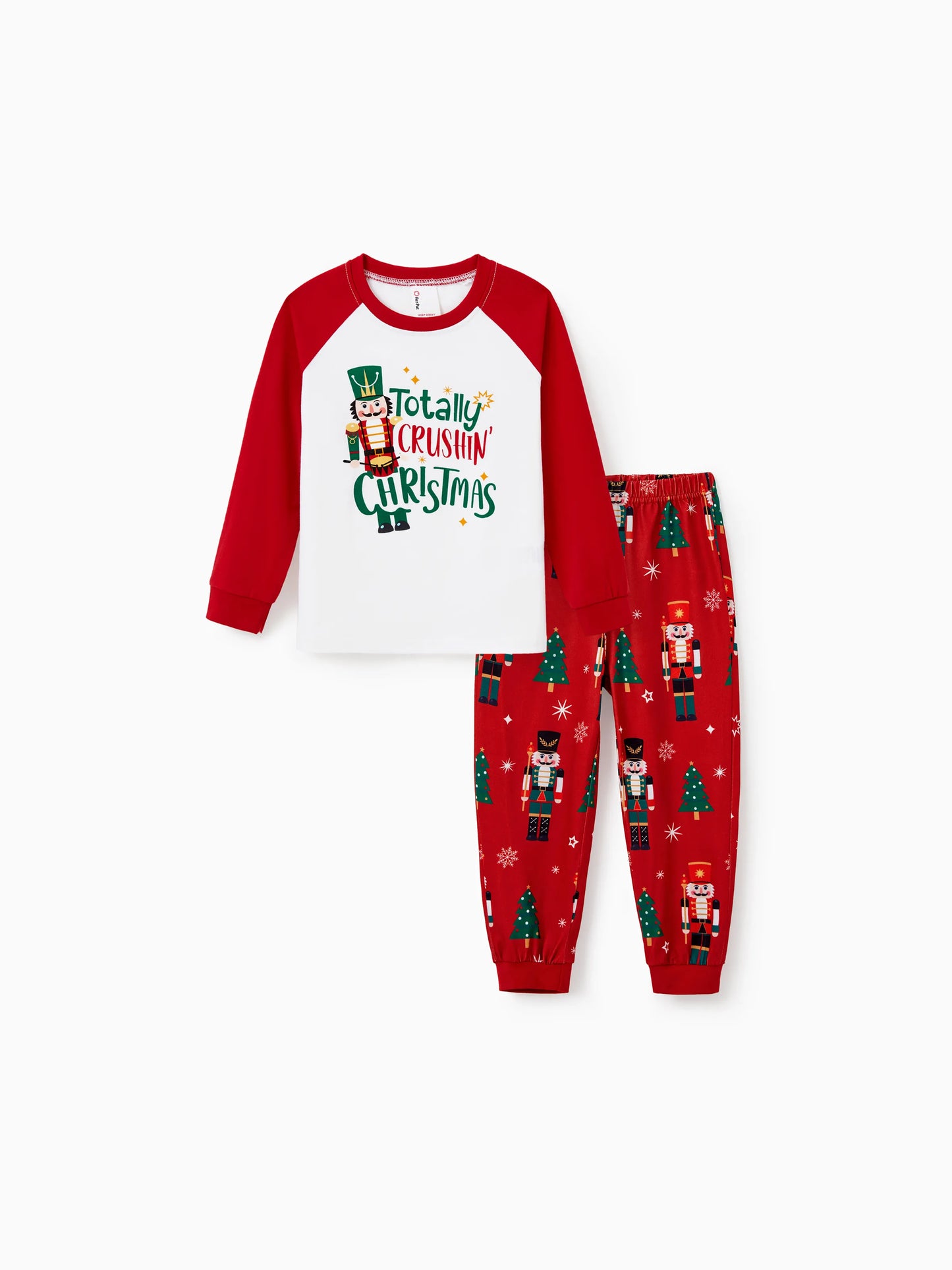 Christmas Matching Family Pajamas Set Nutcracker Print PJS with Christmas Socks Red