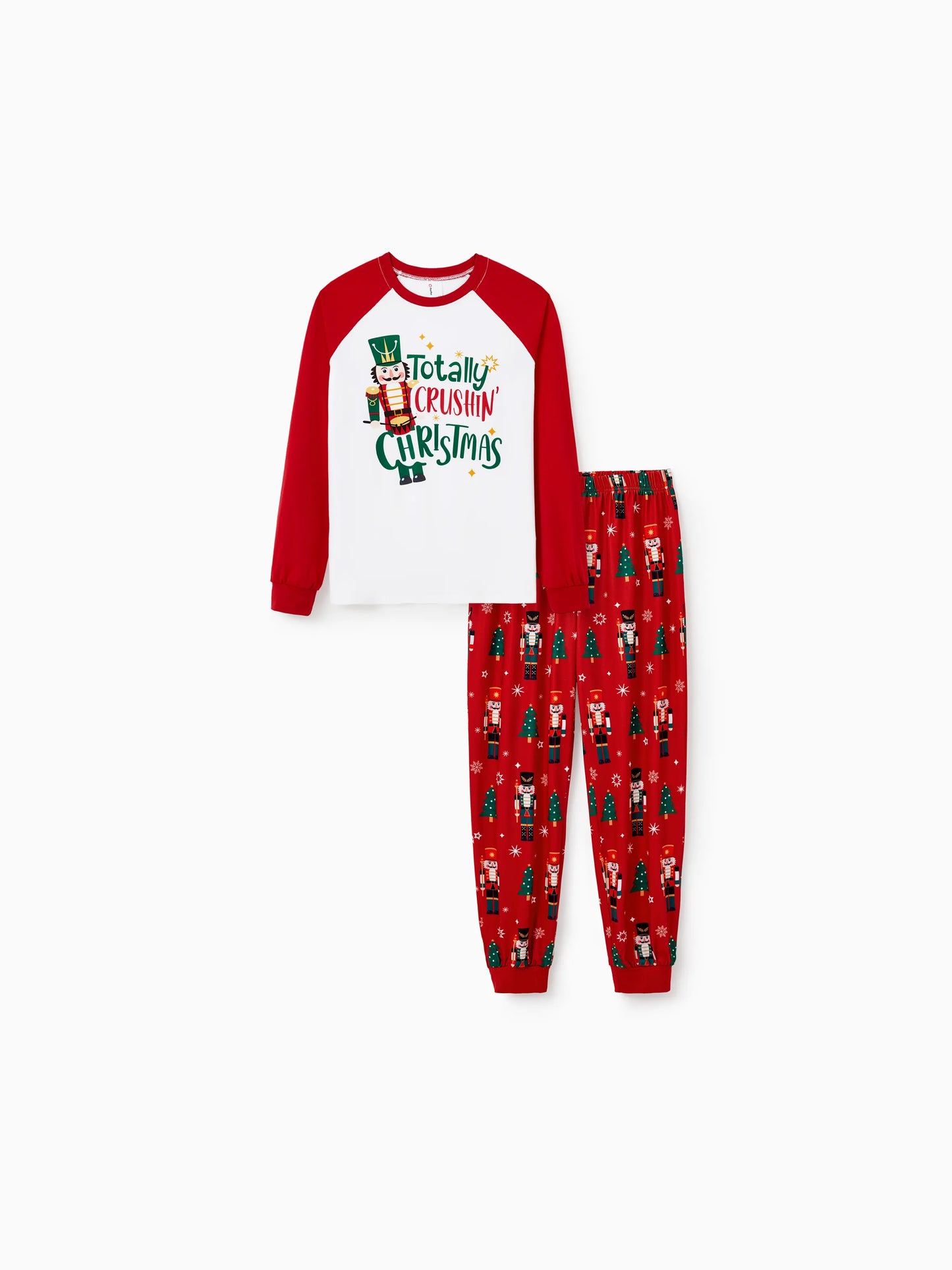 Christmas Matching Family Pajamas Set Nutcracker Print PJS with Christmas Socks Red