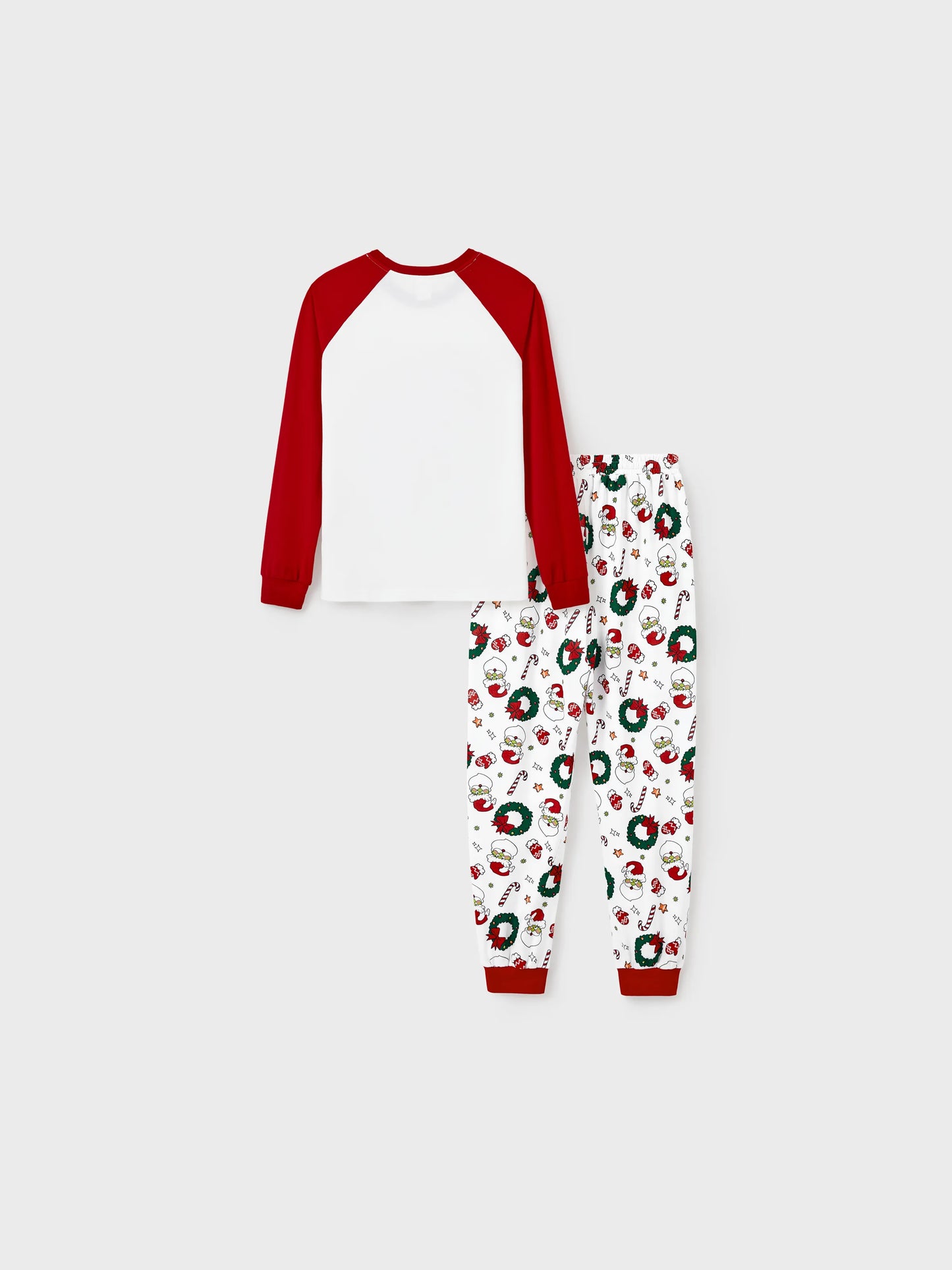 Christmas Matching Family Pajamas Set Christmas Grinch-themed Print PJS with Christmas Socks Red