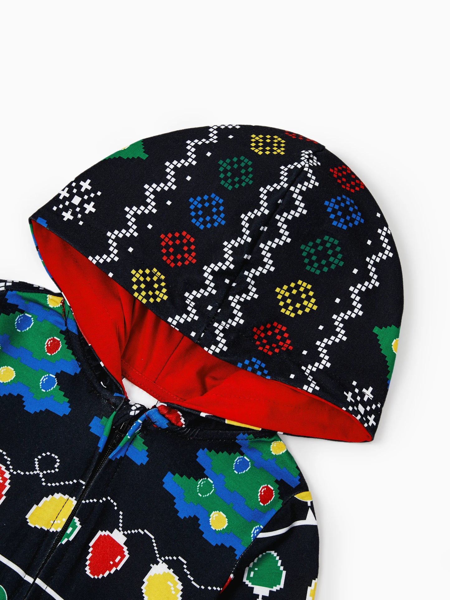 Christmas Onesies Matching Family Pajamas Set Christmas Tree Print PJS with Christmas Socks Black