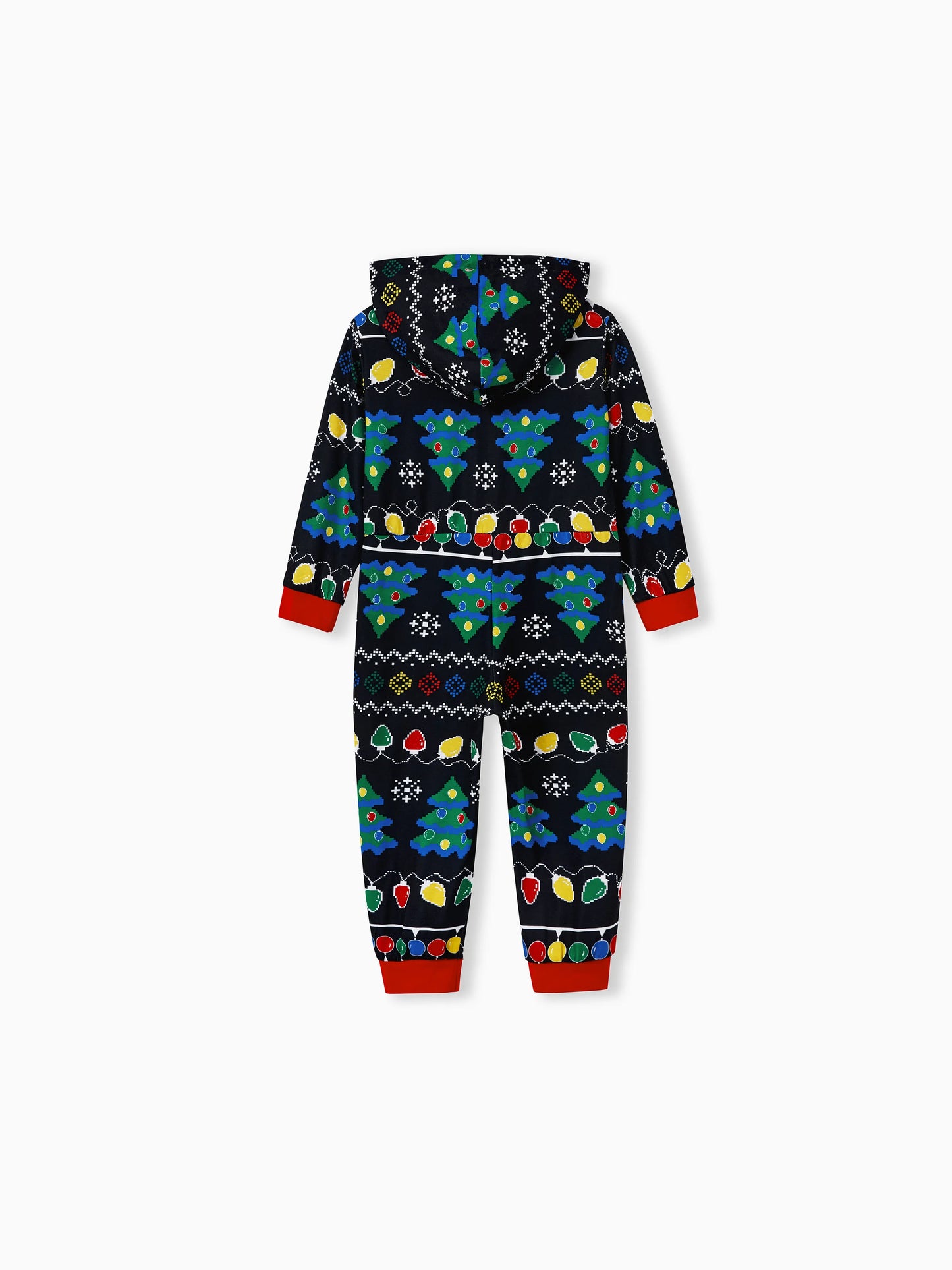 Christmas Onesies Matching Family Pajamas Set Christmas Tree Print PJS with Christmas Socks Black
