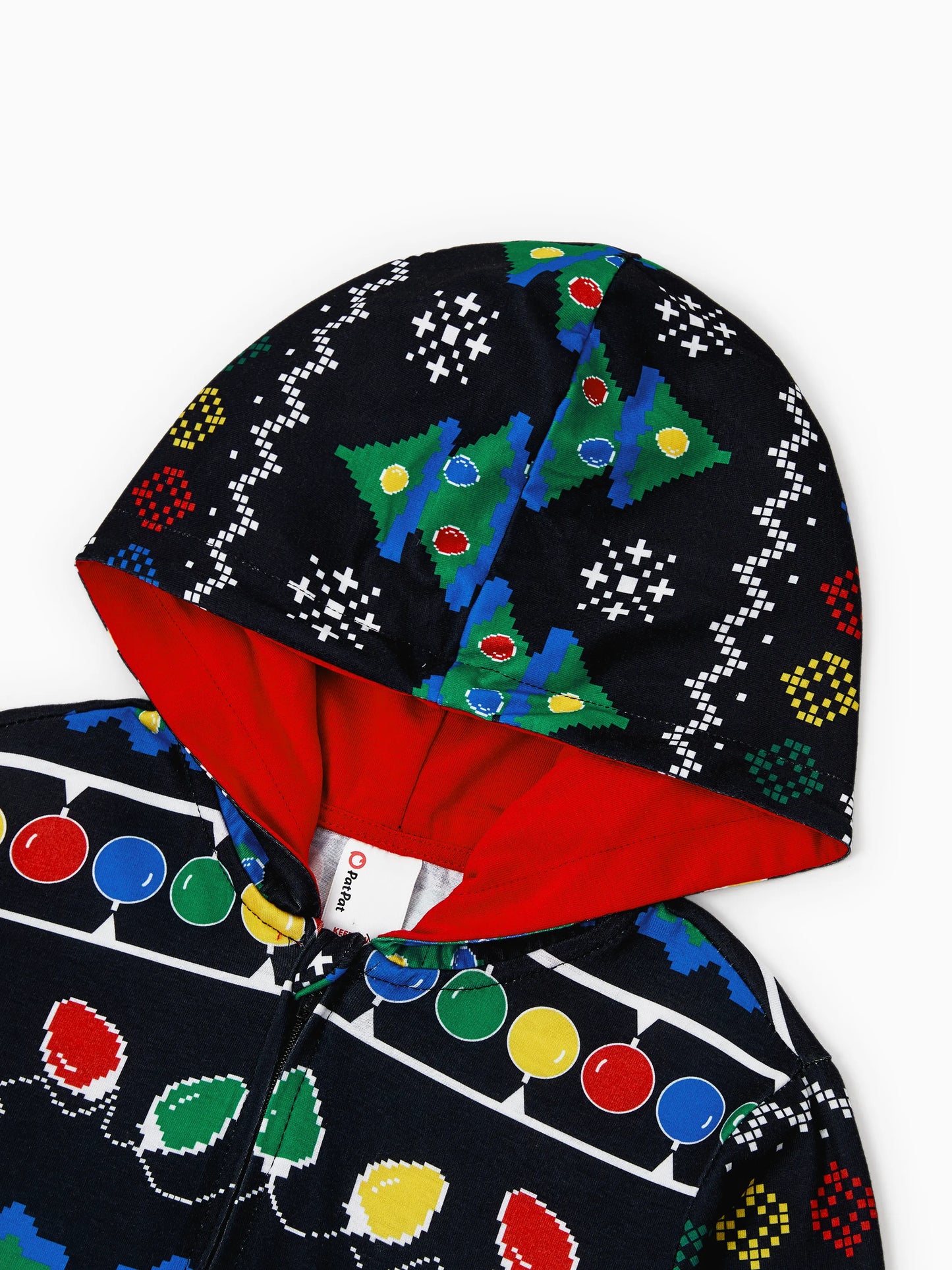 Christmas Onesies Matching Family Pajamas Set Christmas Tree Print PJS with Christmas Socks Black