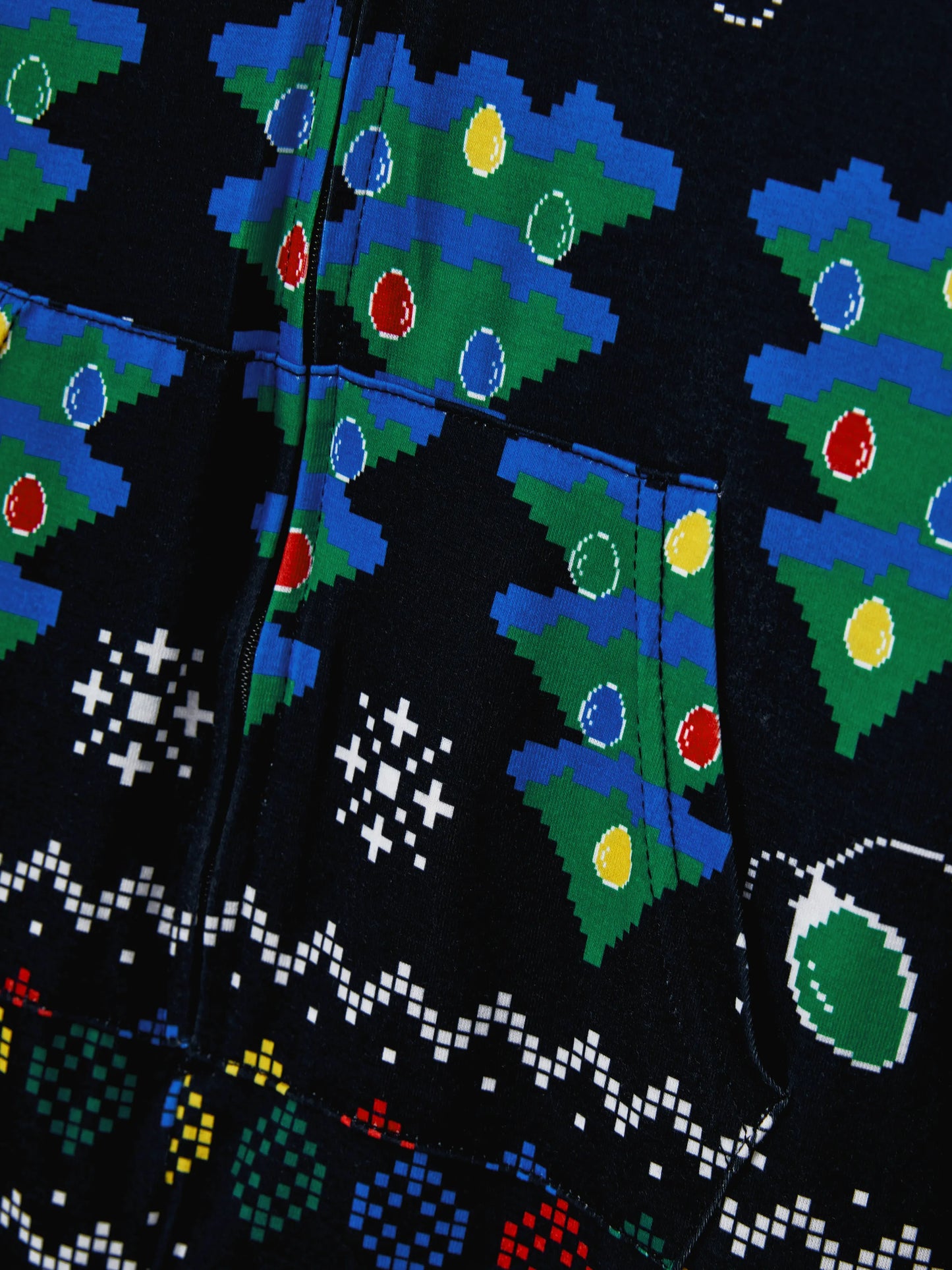 Christmas Onesies Matching Family Pajamas Set Christmas Tree Print PJS with Christmas Socks Black