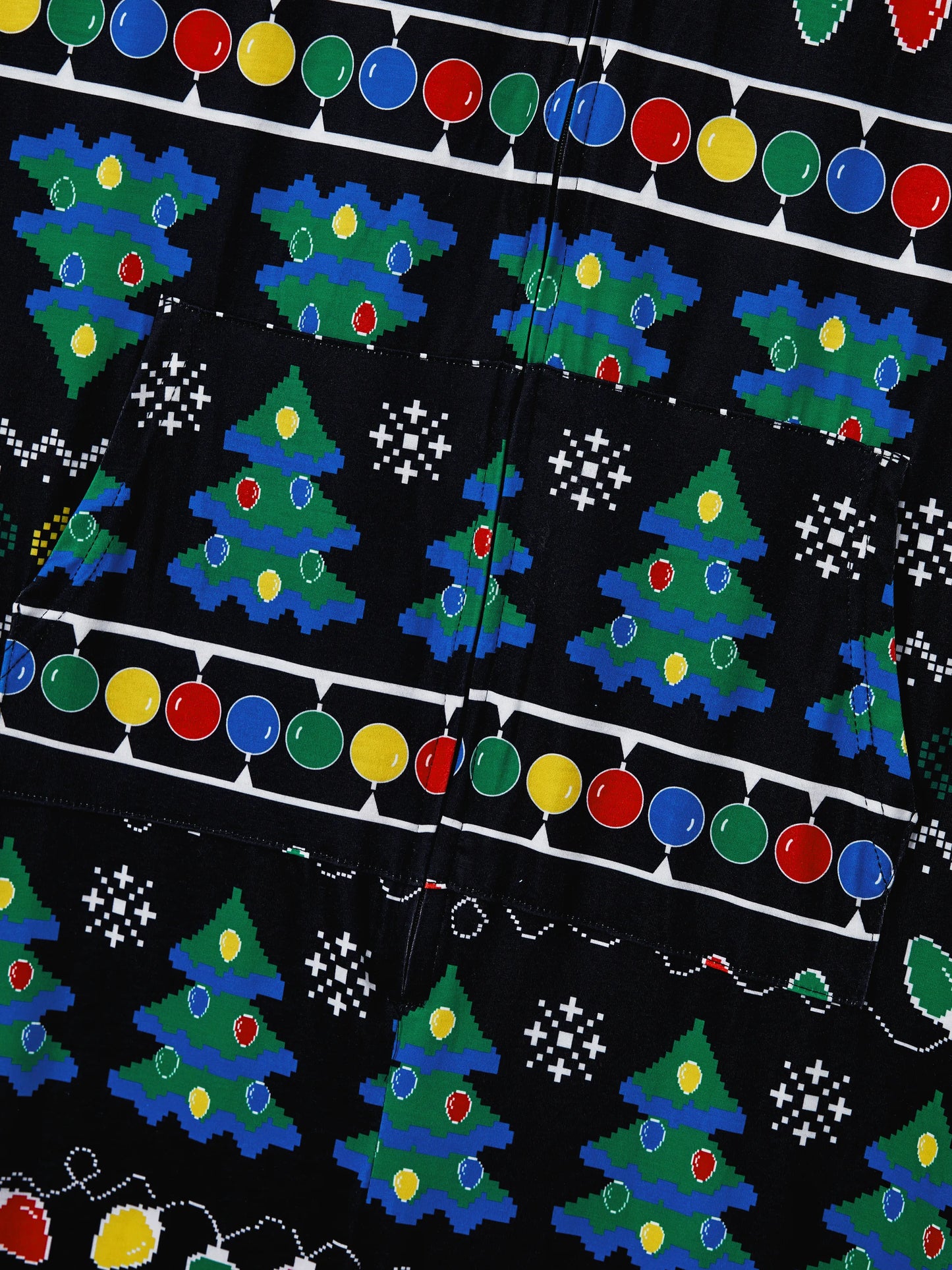 Christmas Onesies Matching Family Pajamas Set Christmas Tree Print PJS with Christmas Socks Black