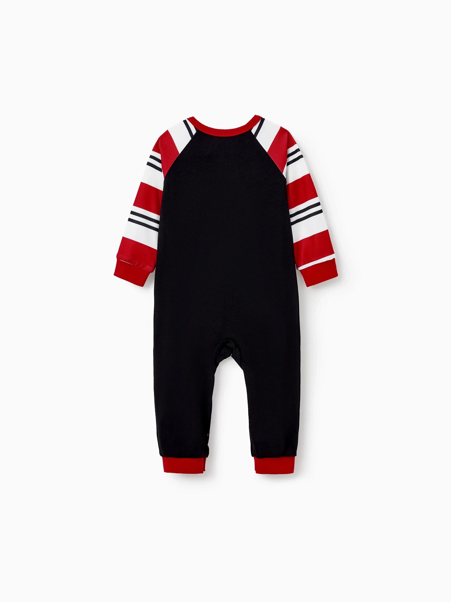 Christmas Matching Family Pajamas Set Elf Print PJS with Christmas Socks Black