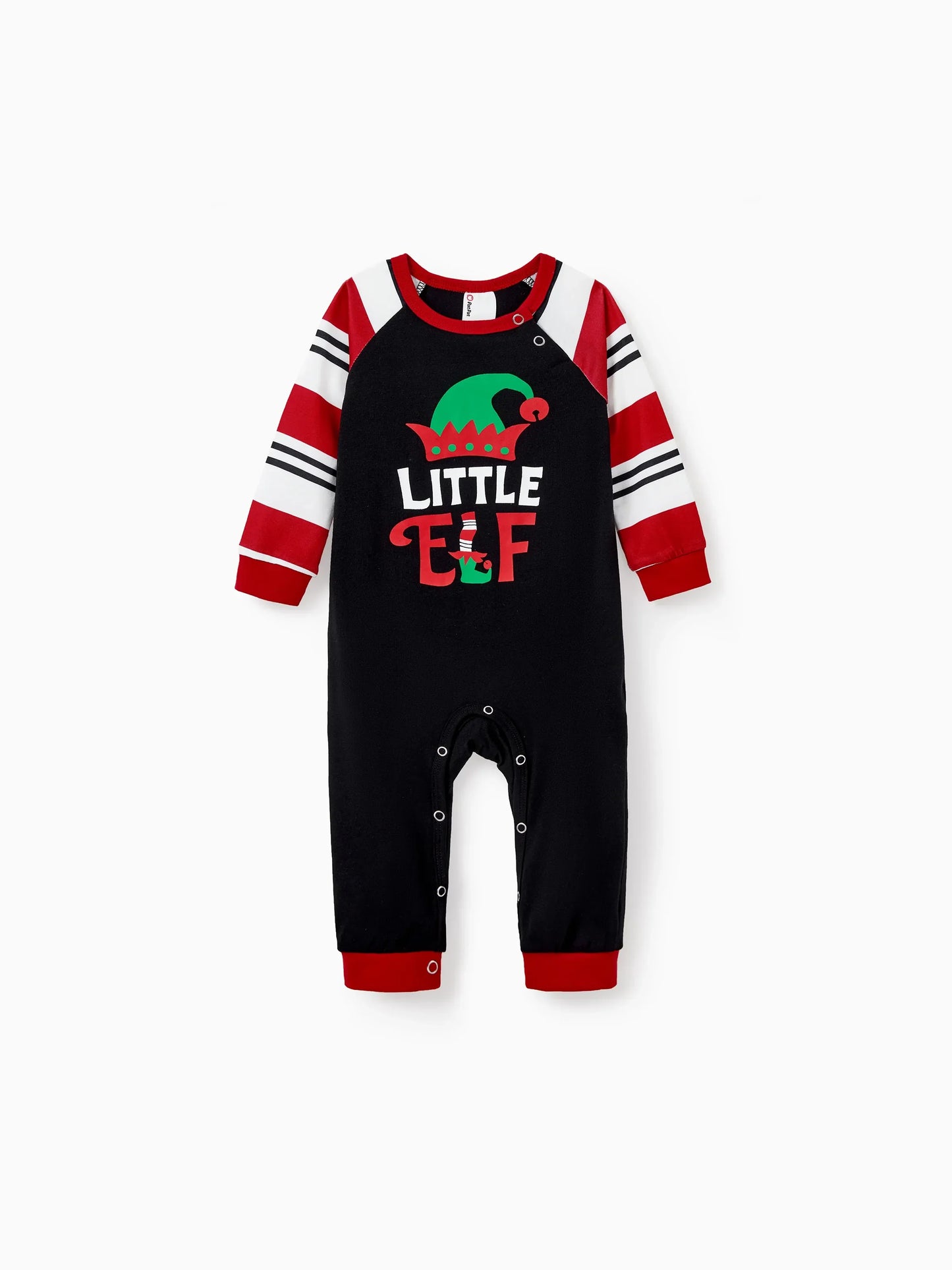 Christmas Matching Family Pajamas Set Elf Print PJS with Christmas Socks Black