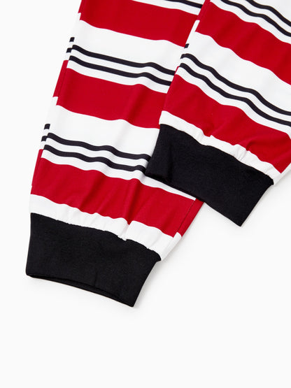 Christmas Matching Family Pajamas Set Elf Print PJS with Christmas Socks Black