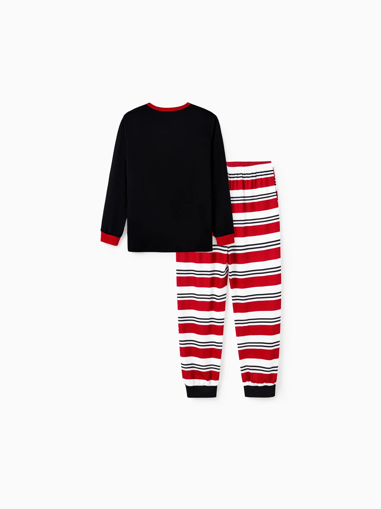Christmas Matching Family Pajamas Set Elf Print PJS with Christmas Socks Black