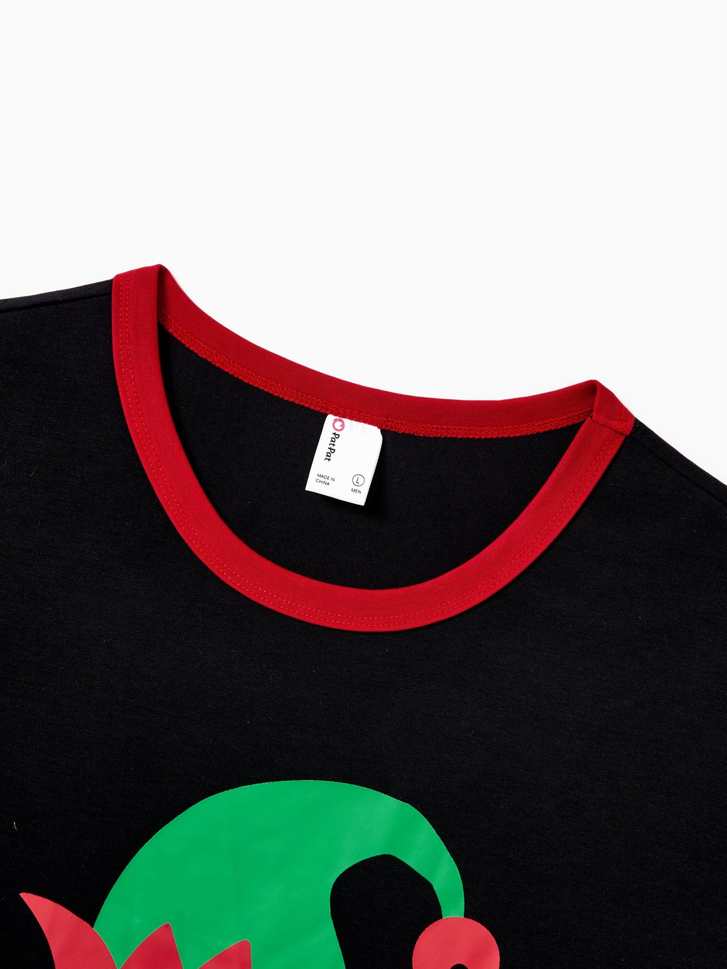 Christmas Matching Family Pajamas Set Elf Print PJS with Christmas Socks Black