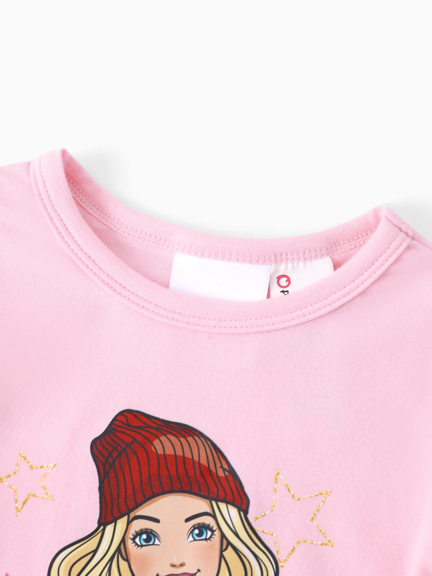 Conjunto de Pijamas Ajustados em Algodão Orgânico Rosa Barbie Christmas Mommy