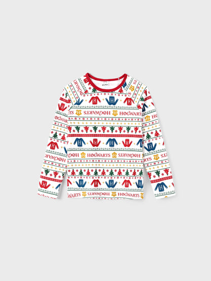 Harry Potter Christmas Matching Family Organic Cotton Snug-fitting Pajamas Sets with Socks White