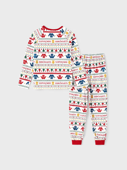 Harry Potter Christmas Matching Family Organic Cotton Snug-fitting Pajamas Sets with Socks White