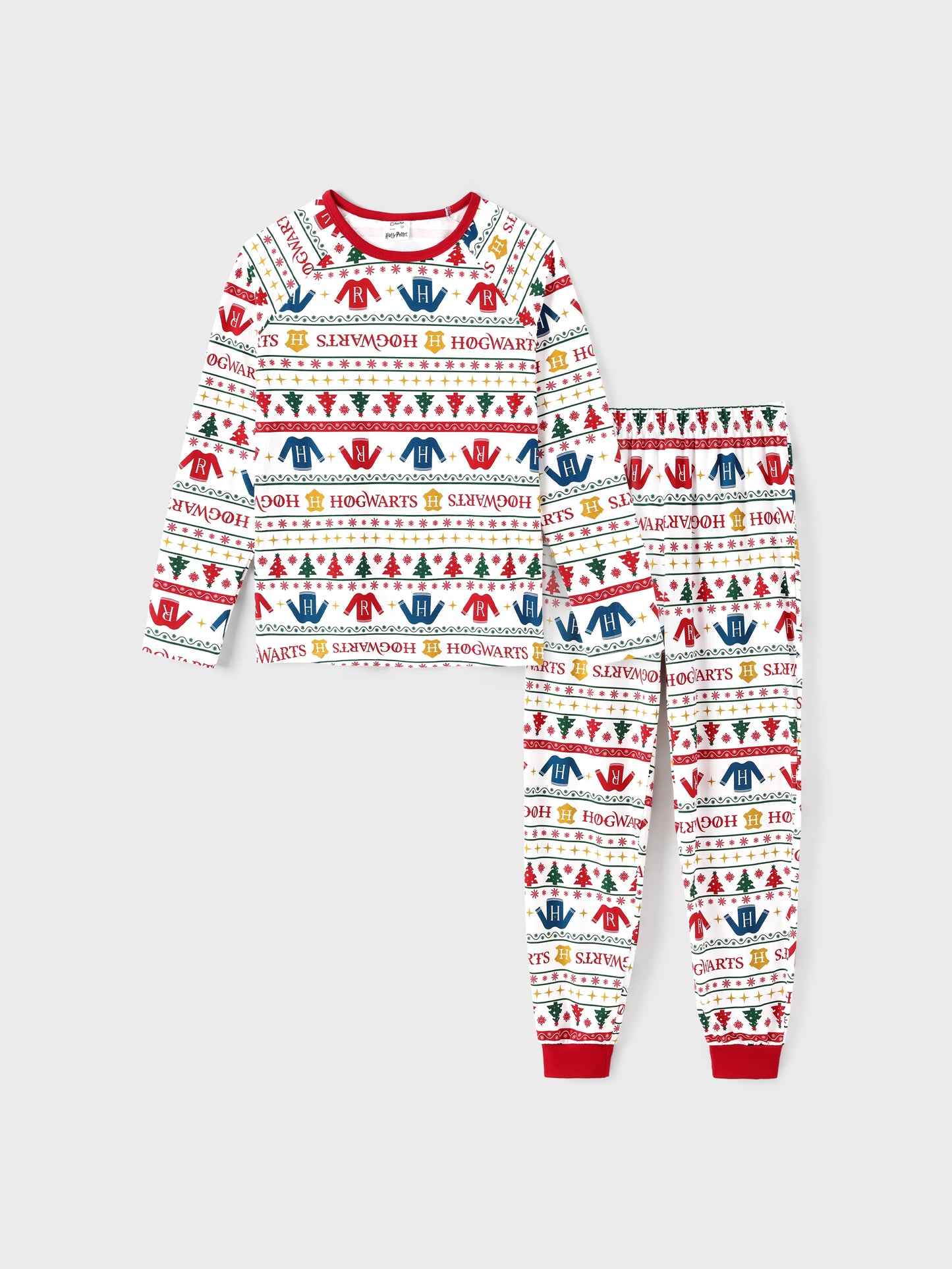 Harry Potter Christmas Matching Family Organic Cotton Snug-fitting Pajamas Sets with Socks White