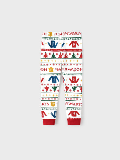 Harry Potter Christmas Matching Family Organic Cotton Snug-fitting Pajamas Sets with Socks White