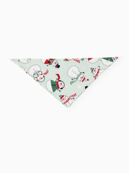 Christmas Matching Family Pajamas Set Christmas Snowman Print PJS with Christmas Socks Mint Green