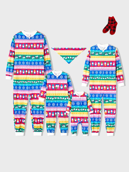 Christmas Matching Family Pajamas Set Christmas Gnome Striped PJS with Christmas Socks Multi-color