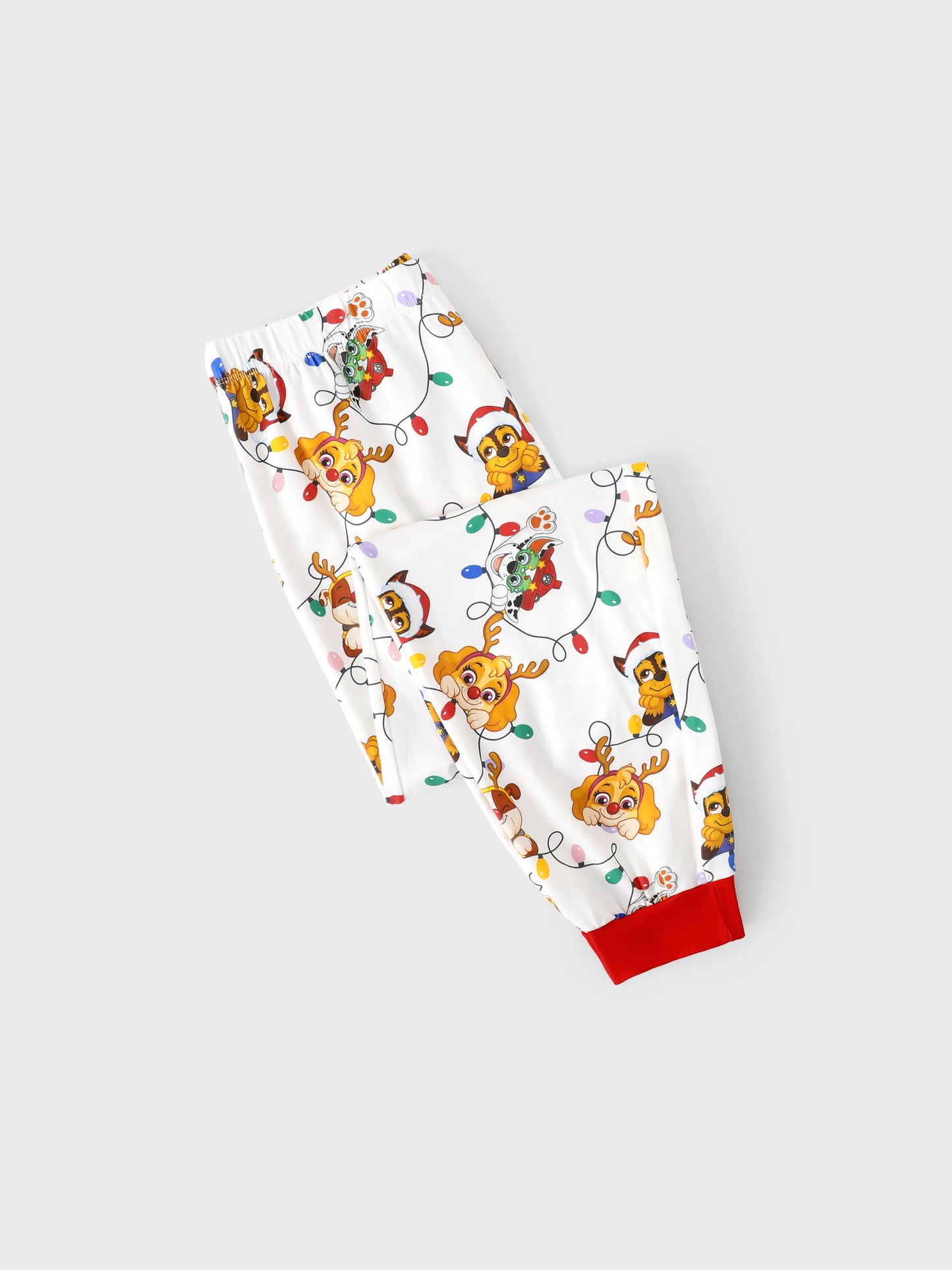 PAW Patrol Christmas Matching Family Organic Cotton Snug-fitting Pajamas Set with Christmas Socks White