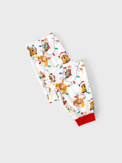 PAW Patrol Christmas Matching Family Organic Cotton Snug-fitting Pajamas Set with Christmas Socks White