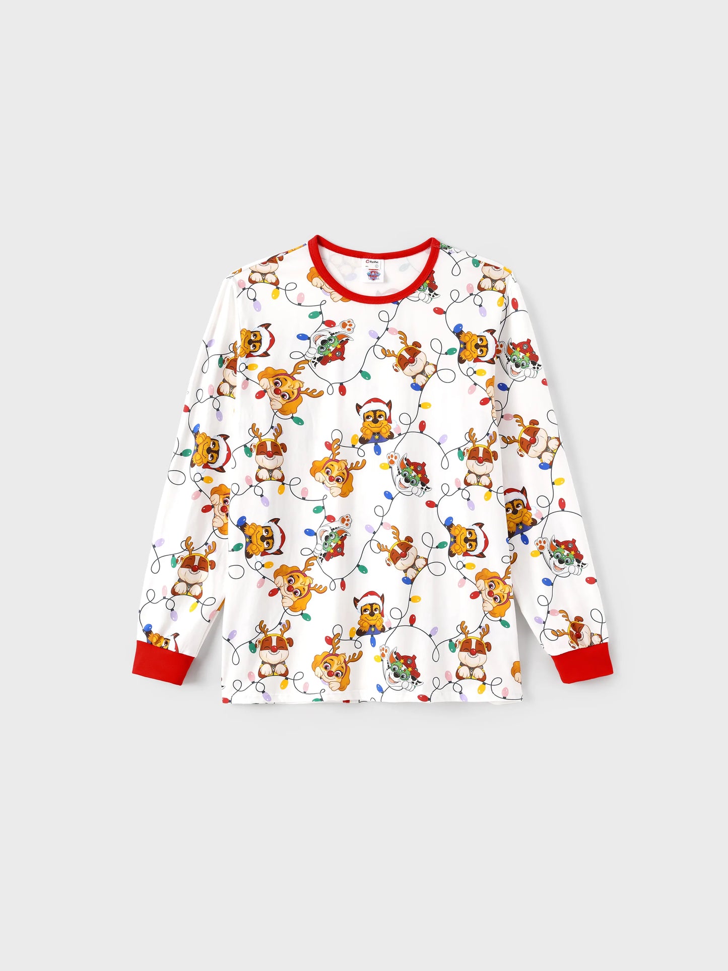 PAW Patrol Christmas Matching Family Organic Cotton Snug-fitting Pajamas Set with Christmas Socks White