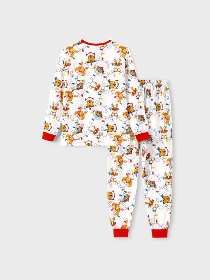 PAW Patrol Christmas Matching Family Organic Cotton Snug-fitting Pajamas Set with Christmas Socks White