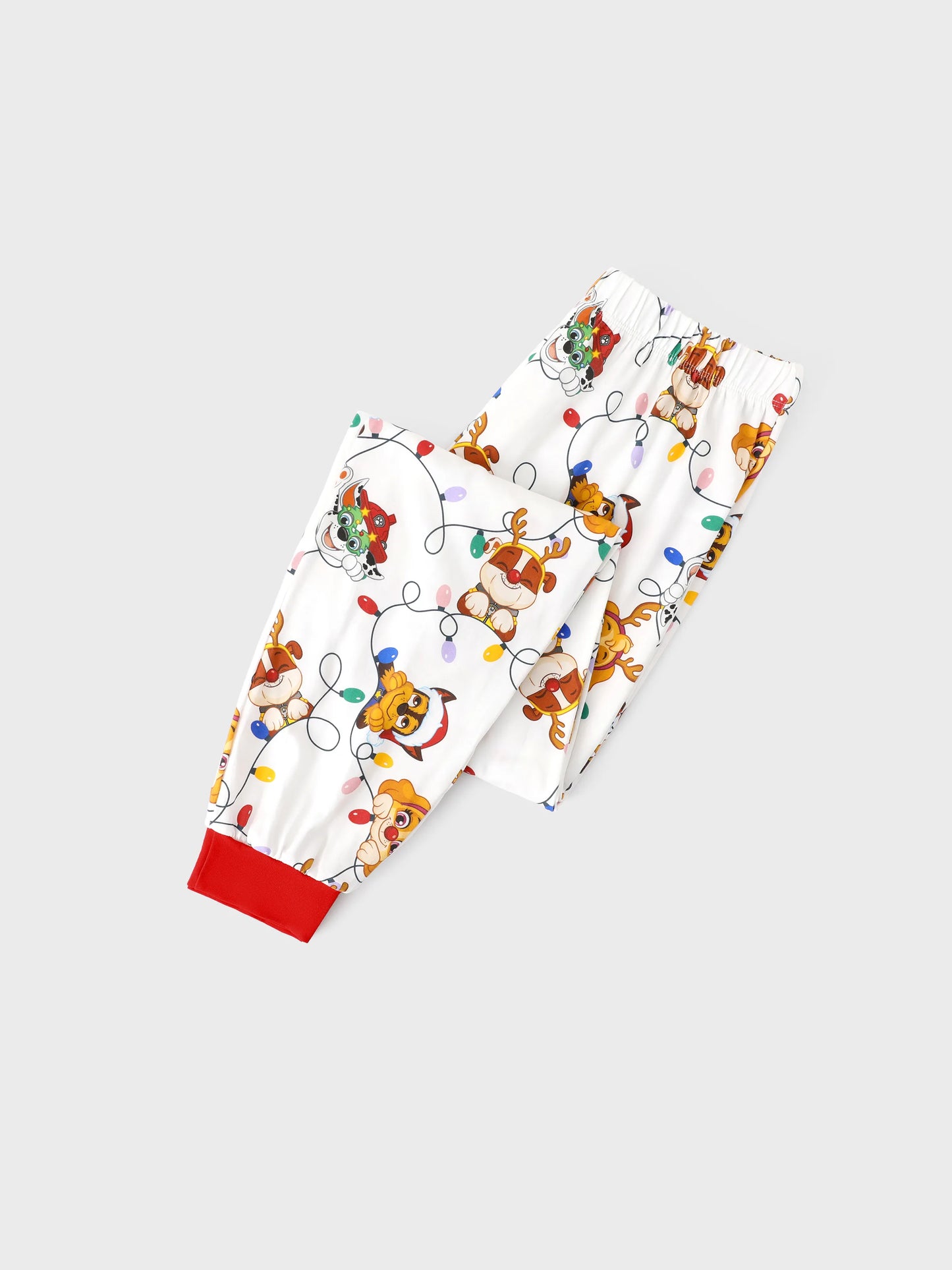 PAW Patrol Christmas Matching Family Organic Cotton Snug-fitting Pajamas Set with Christmas Socks White