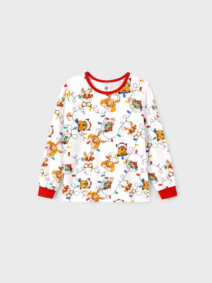 PAW Patrol Christmas Matching Family Organic Cotton Snug-fitting Pajamas Set with Christmas Socks White
