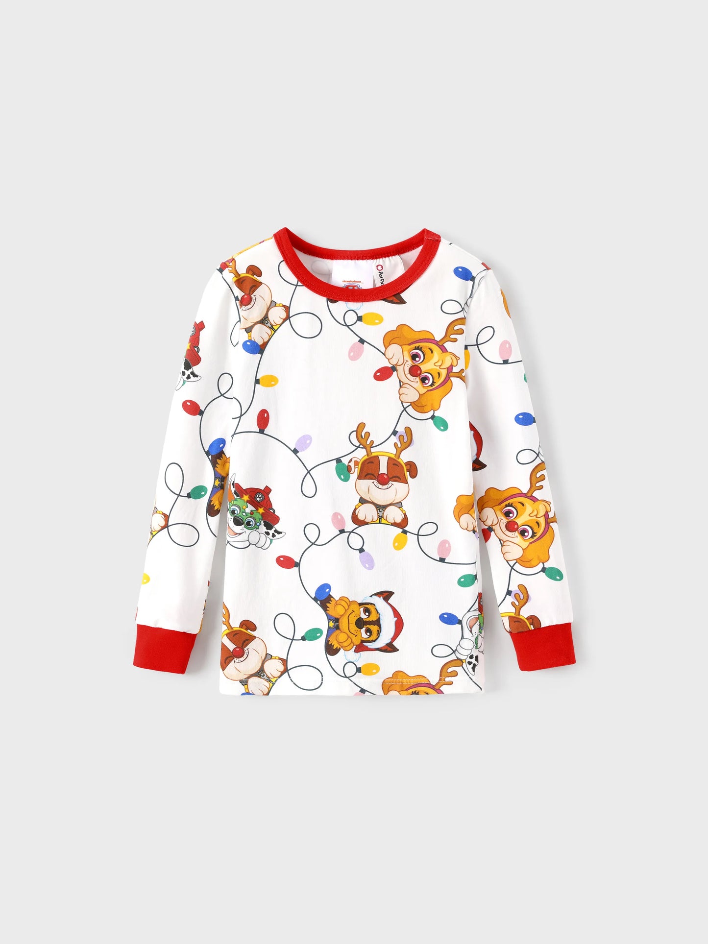 PAW Patrol Christmas Matching Family Organic Cotton Snug-fitting Pajamas Set with Christmas Socks White