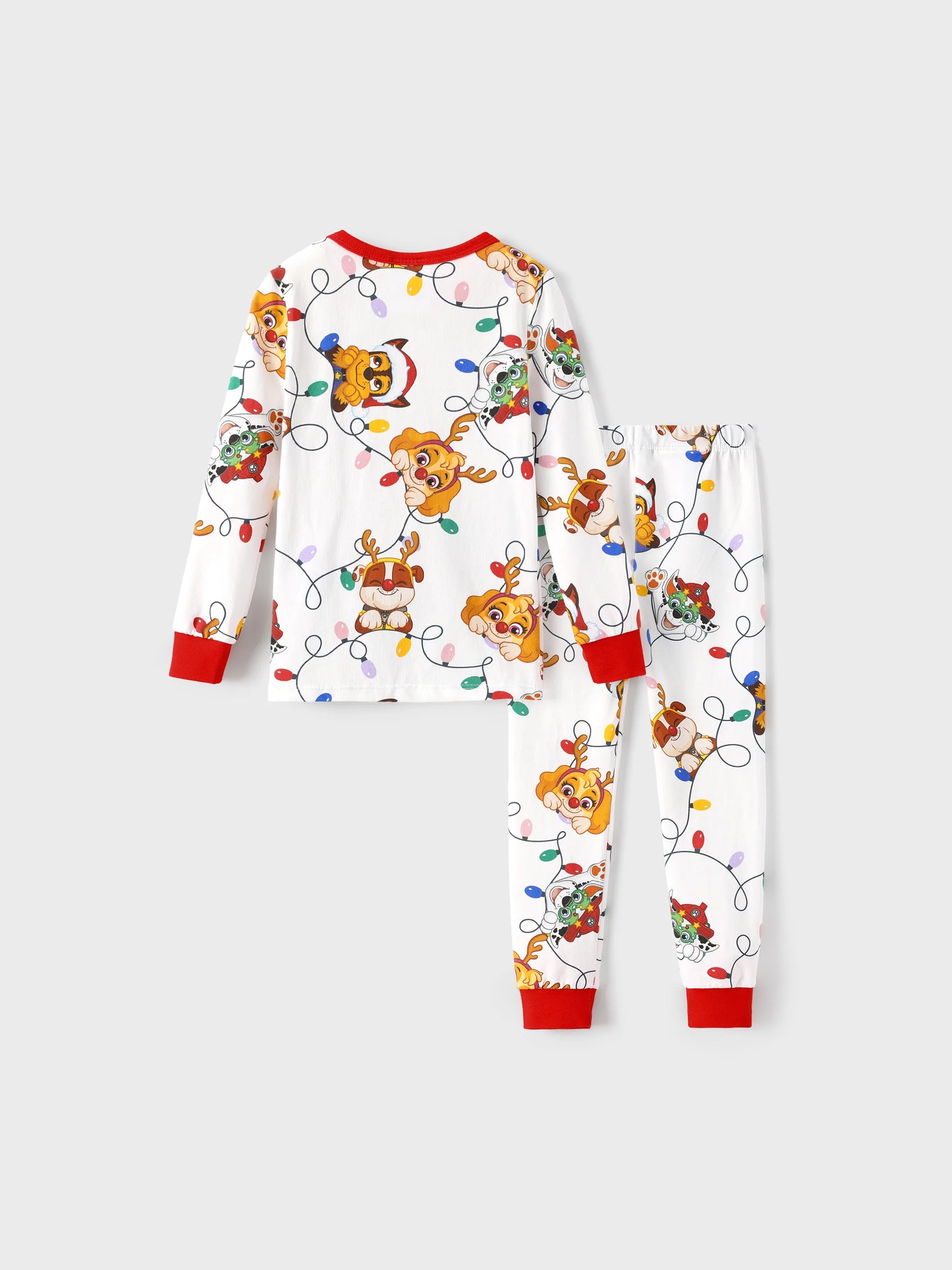 PAW Patrol Christmas Matching Family Organic Cotton Snug-fitting Pajamas Set with Christmas Socks White