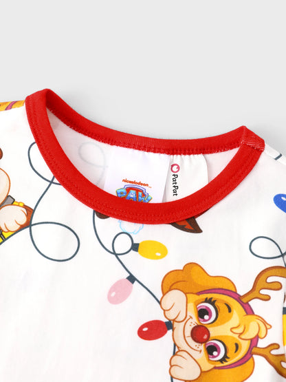 PAW Patrol Christmas Matching Family Organic Cotton Snug-fitting Pajamas Set with Christmas Socks White