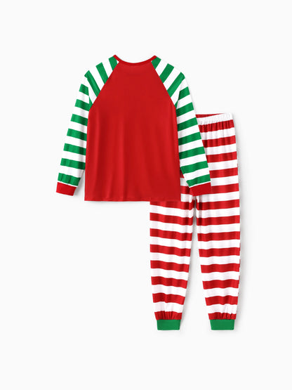 SpongeBob SquarePants Christmas Matching Family Striped Pajamas Set with Christmas Socks Red