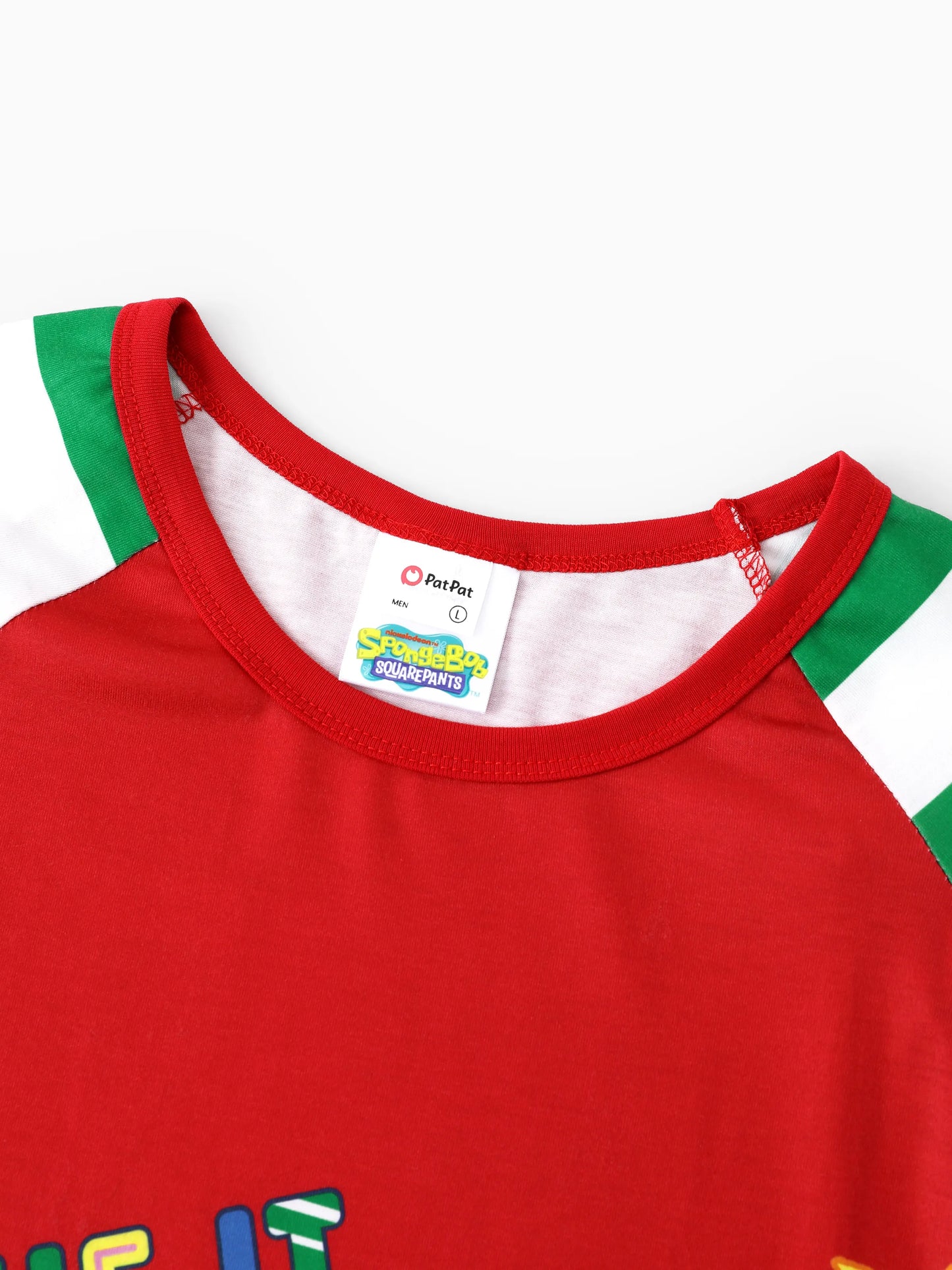 SpongeBob SquarePants Christmas Matching Family Striped Pajamas Set with Christmas Socks Red